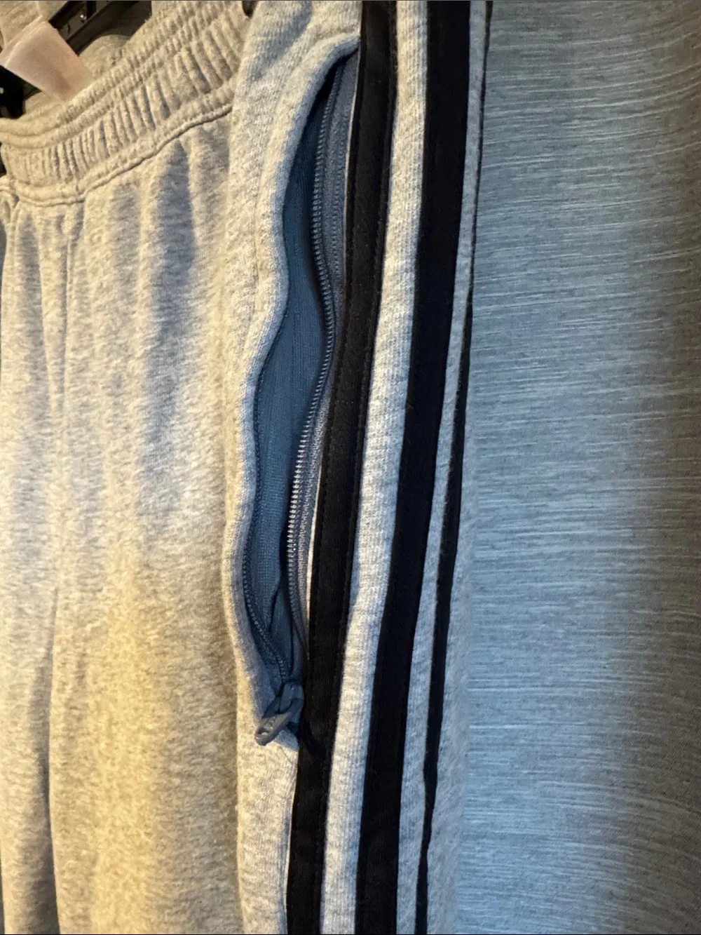 adidas Gray Sweatpants with Black Triple Stripes